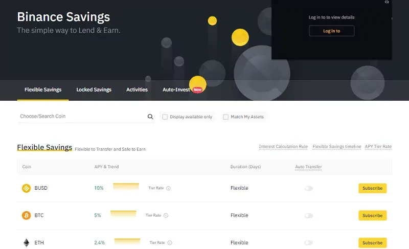 Savings – це також система крипто-депозитів