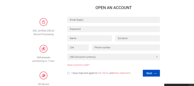 Binarycent Процес реєстрації та верифікації