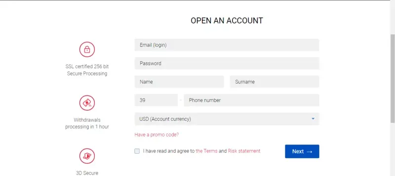 BinaryCent in Italy Sign-up