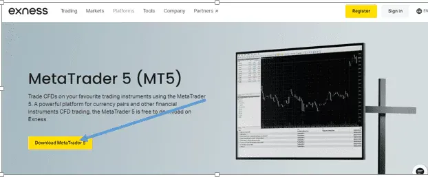 Click on the MetaTrade5 platform