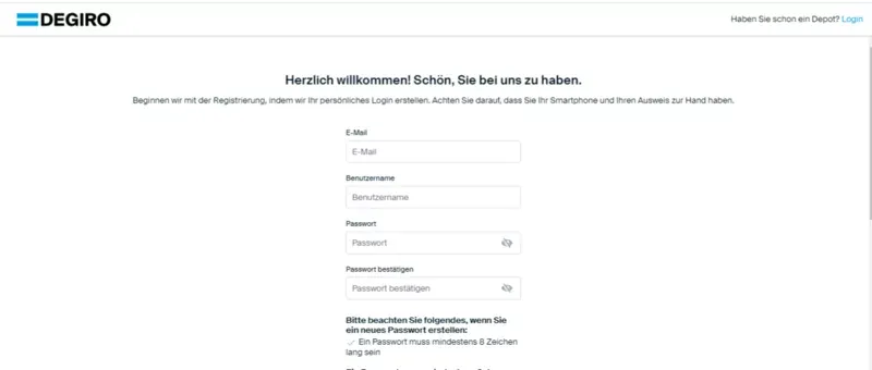 DEGIRO Sign-up Process DEGIRO Sign-up Process