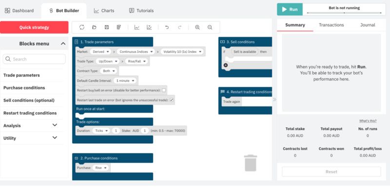 Features of the Deriv Bot Features of the Deriv Bot