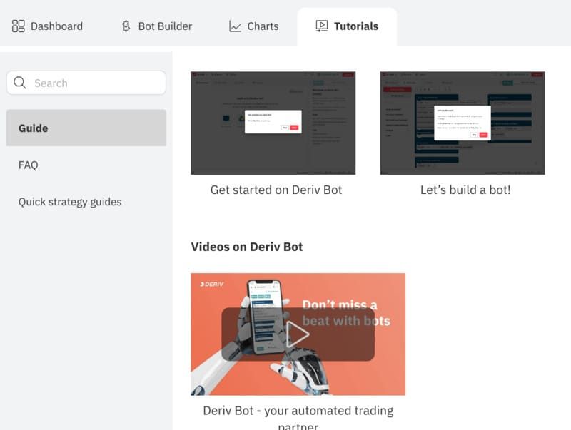 Deriv bot tutorials Deriv bot tutorials