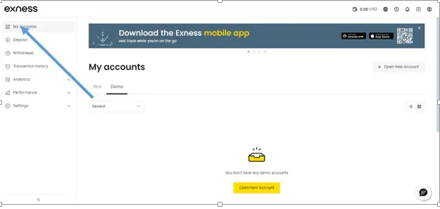 Open Exness Trade