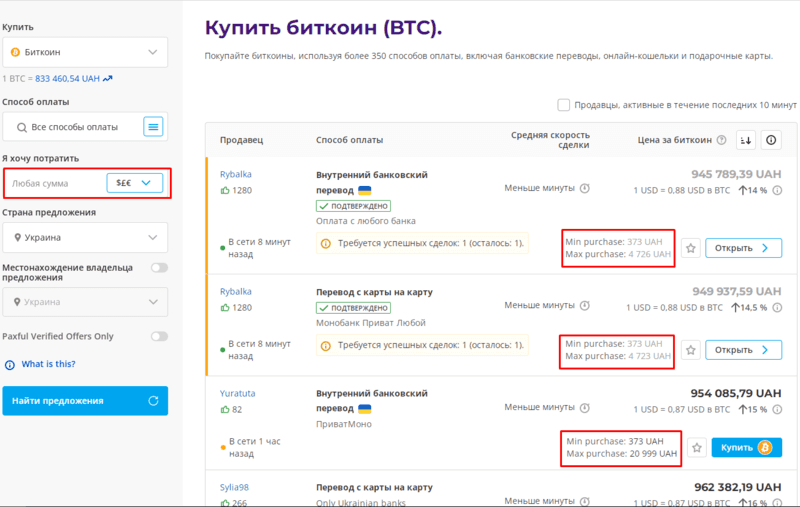 Ліміти на купівлю та продаж криптовалют