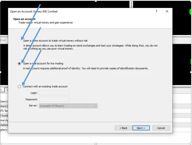 Logging in to Exness MT5