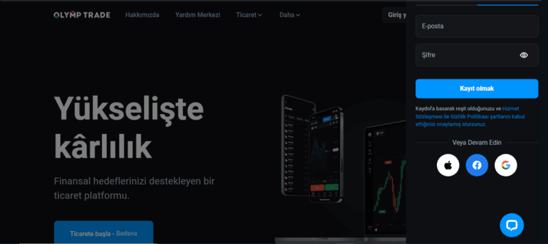 Olymp Trade in Turkey Sign-up