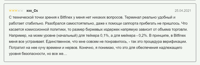 Відгуки про Bitfinex