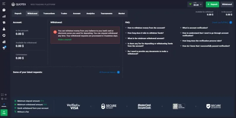 Quotex in Italy Trading Features