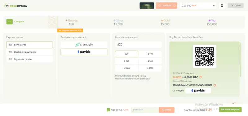 Raceoption deposit options Raceoption deposit options