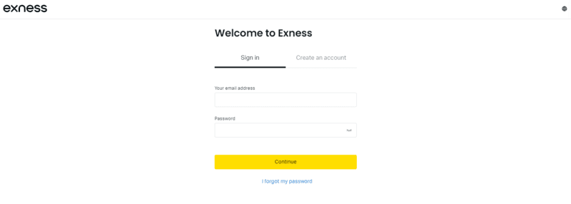 To trade on Exness with the demo account