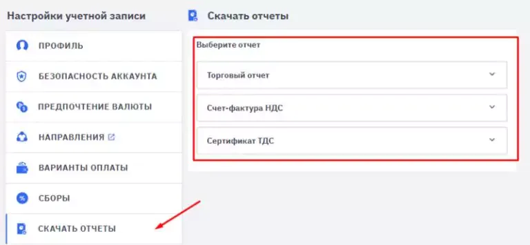 Торговые отчеты с результатами сделок 